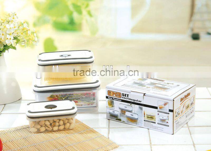 6pcs plastic food stacked container GL9010-B