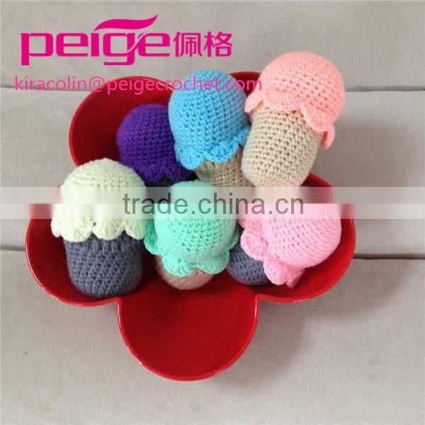 Chocolate Mini food toys round hand crochet donuts