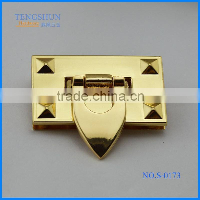 high quanlity zinc alloy decorative twist lock for purse hot sale metel bag parts wholesale