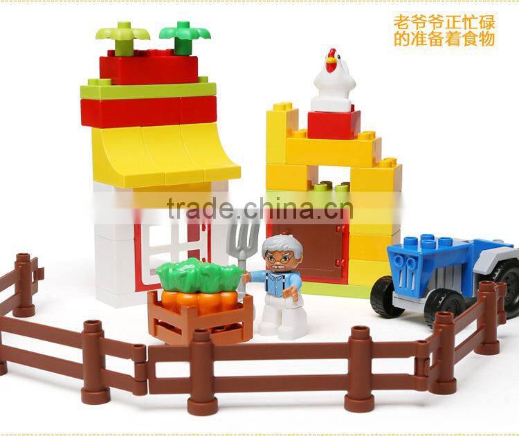 High Quality Blocks ! 44PCS Happy Farm Plastic Educational Building Bricks Blocks Toys