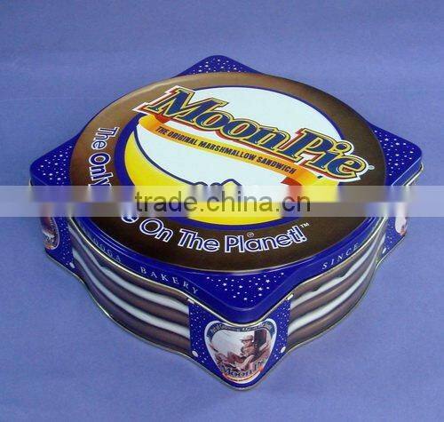 sweet irregular mooncake packaging tin box
