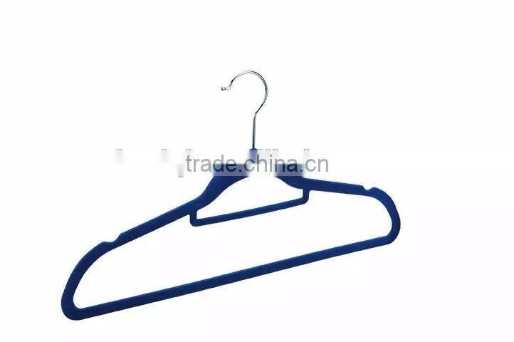 High Quality Black Plastic Velvet Hanger for Shirt