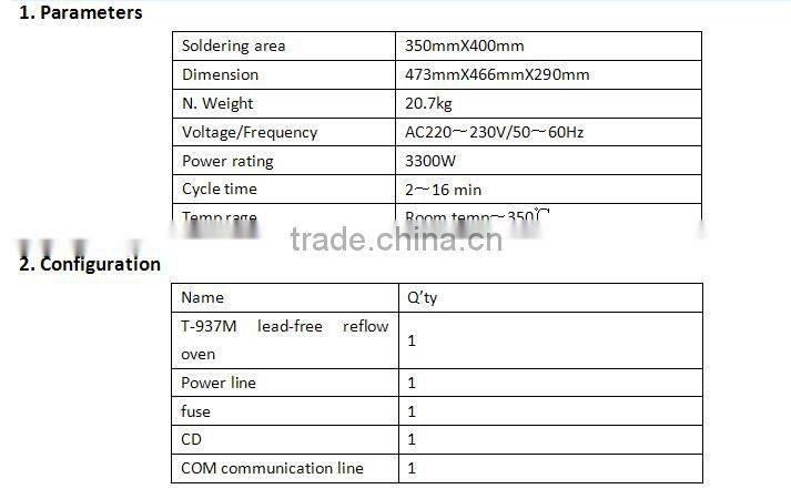 smt reflow oven for pcb line,Desktop reflow oven,Puhui T-937M