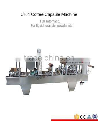 Efficient double use k-cup and nespresso capsule filling and sealing machines