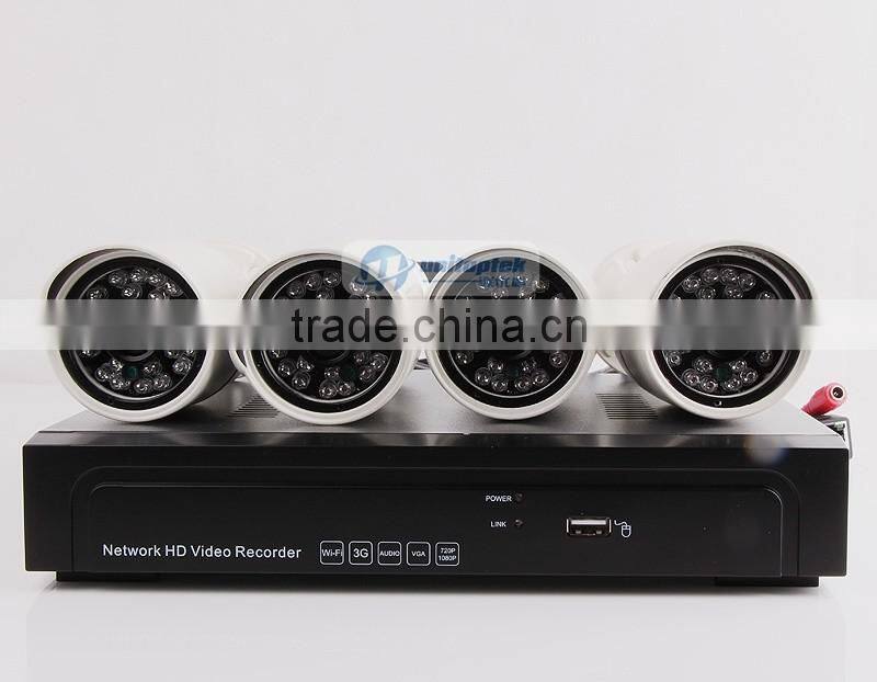 4pcs 720P IP Camera CCTV NVR 4 Channel POE 4CH IP CCTV System