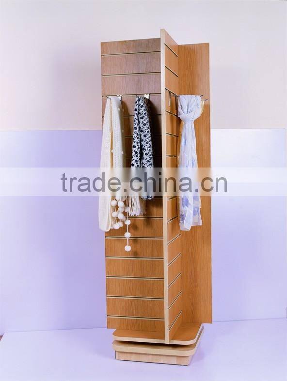 4-Sided Rotating Gondola Shelving Tower MDF Slatwall Display