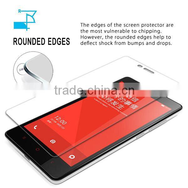 Tempered glass protector for xiaomi hong mi note, screen guard for redmi note2