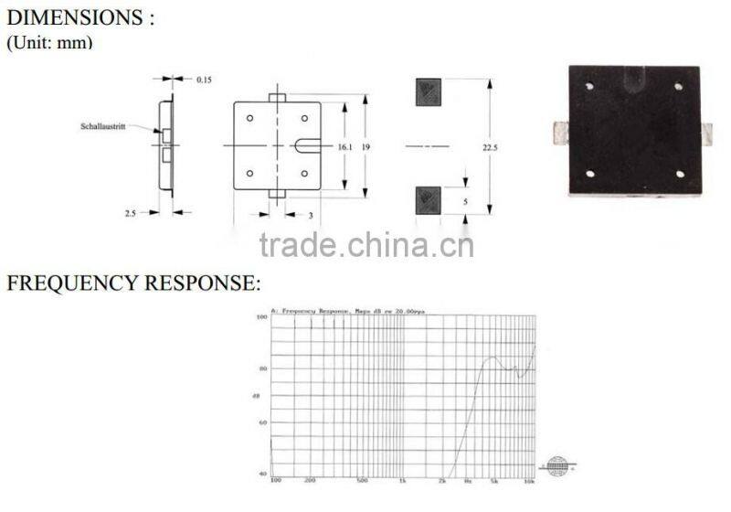 SMD-P16 3v small SMD piezo magnetic buzzer, magnetic buzzer (FBELE)