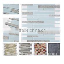 green color bamboo design crystal glass mosaic for swimming pools