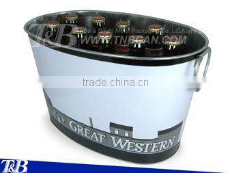 Galvanized tin beer bottle cooler holder