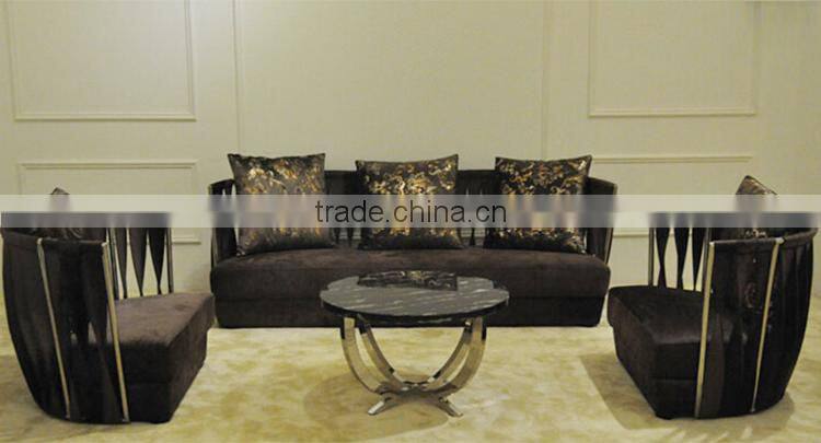 Marble Ti-coated stainless steel sqare tea table