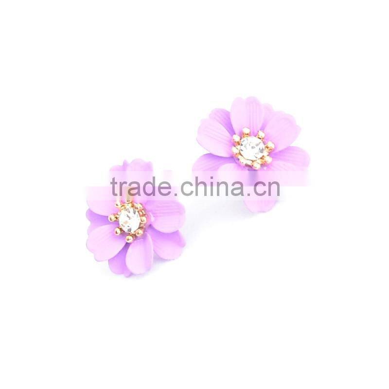 Sweetheart Big Faux Flower Earrings Anti Allergic Stud Earring For Women