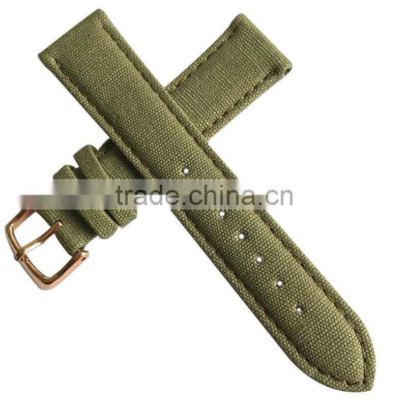Custom Genuine Leather 28mm Canvas Watch Strap With PAD