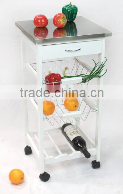 Nature wooden kitchen trolley new design /FSC