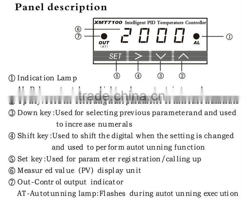XMT 7100 Size 48*24mm PID Blue Led Light Digital Display mold temperature controller