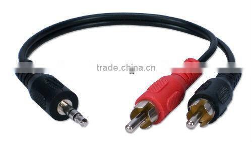 3.5mm Mini-Stereo Male to Two RCA Male Speaker Cable