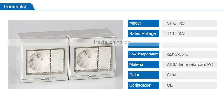 French multiple power wall switch and socket SP-2FRS
