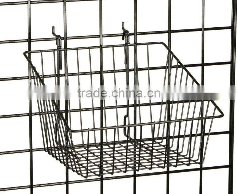 New Slatwall / Gridwall Small Basket Hanging Basket Heavy Duty Sloping for Retail Display