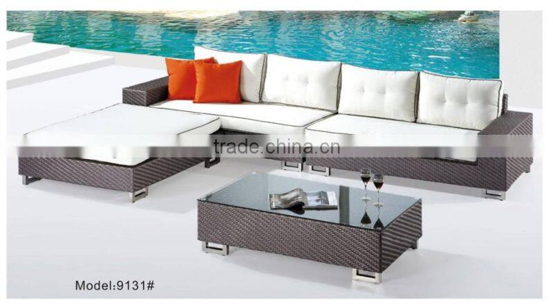 Outdoor rattan sectional sofa garden furniture project sofa chair L/I shape sofa