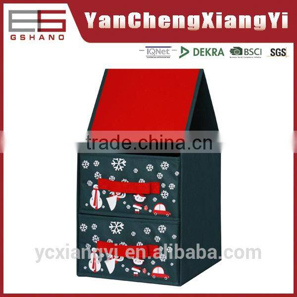 Christmas Winter snow printed 80gsm nonwoven paper board Customized Foldable shape design waterproof outdoor cushion storage box