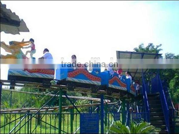 Kids large amusement rides mini roller coaster , sliding dragon / green worm mini roller coaster rides hot sale