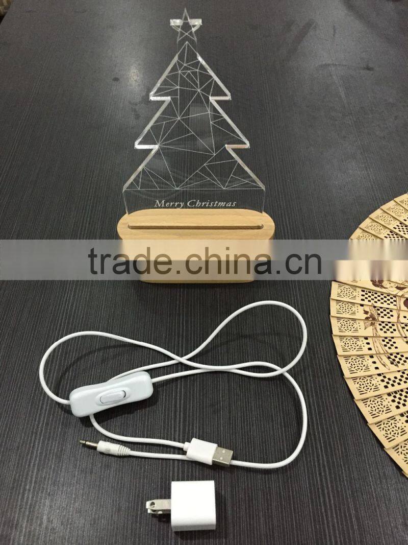 acrylic LED table lamp 3D Christmas tree desk lamp