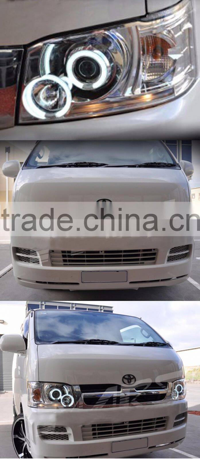 Crystal CCFL Angel Eyes HID Projector lens Headlight for Toyota Hiace KDH200 05-10