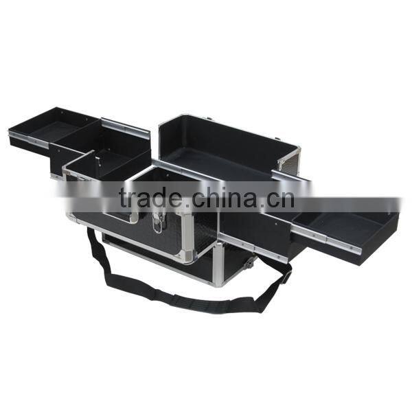 2 in 1 professional rolling cosmetic cabinet trolley makeup case,hairdresser tool case,jewelry accessories box (HX-L008PU)