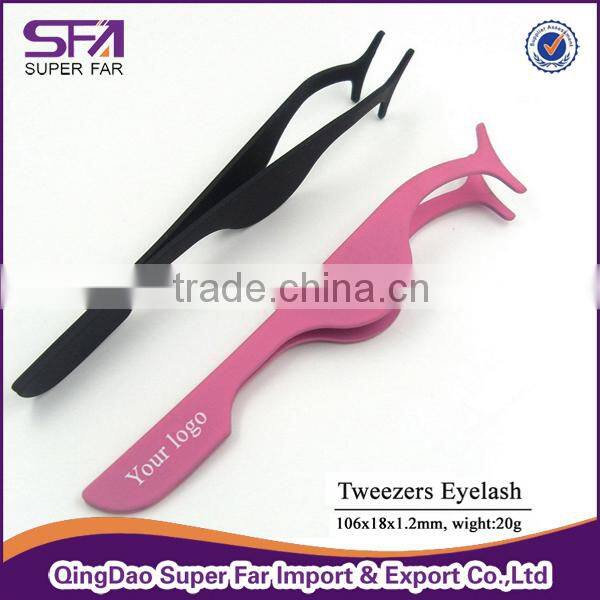 Wholesale Stainless steel false eyelash smart tweezer private label