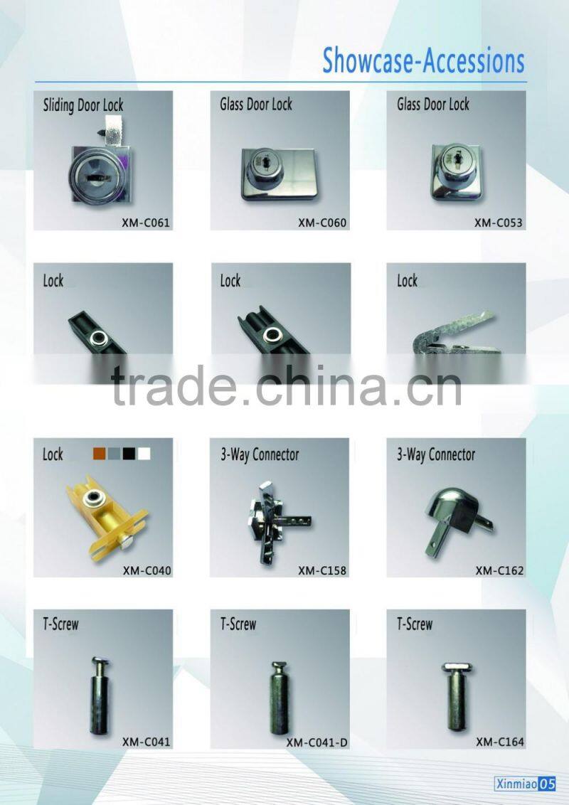 Profiles of alumium showcase and its hardware, Glass showcase for art show