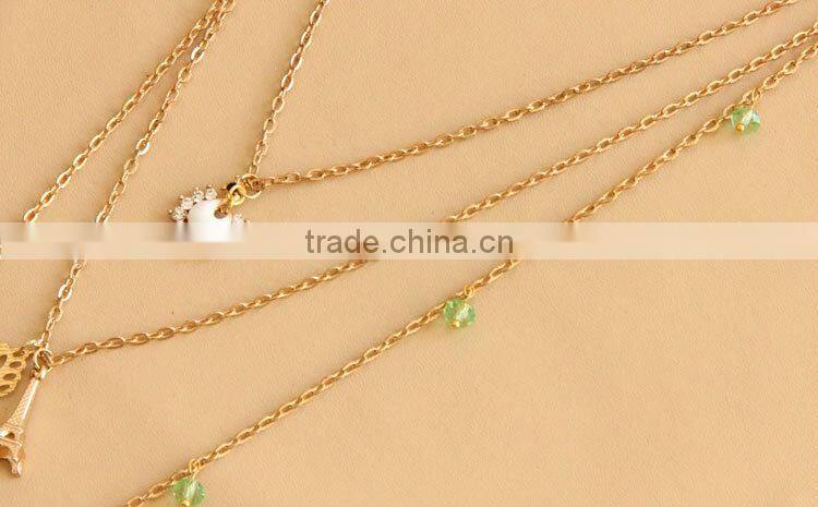 MYLOVE Fashion gold plated necklace cute butterfly leaf pendant long polo chain sweater necklace HOT MLSC-17