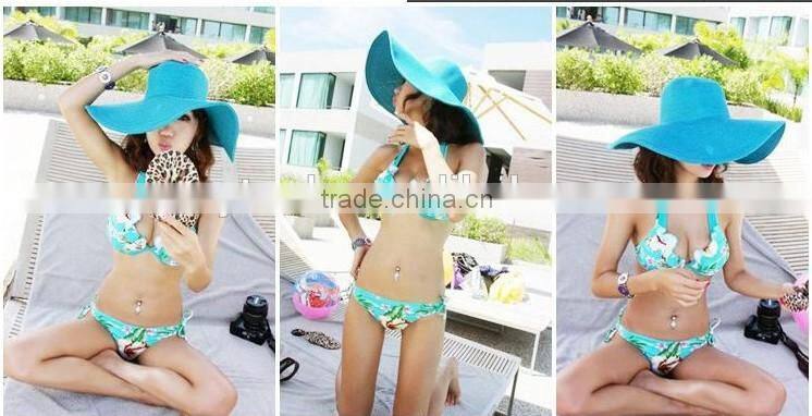 beach sun folding straw hat