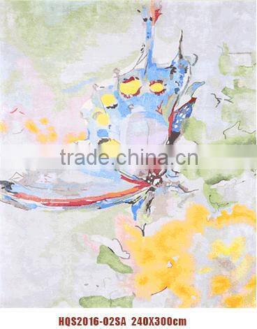 wholesale hand tufted shinny silk or viscose butterfly carpet and rugs