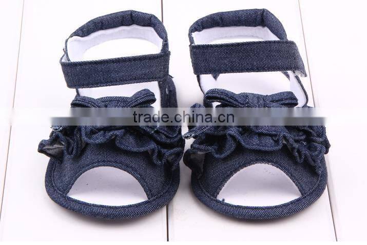 The New Summer Denim Bow Baby Toddler Sandals