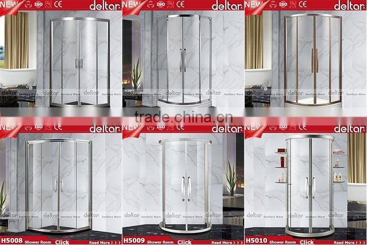 stainless steel roller CHEAP PRICE fan-shaped shower room with acrylic tray tempered glass shower enclosure