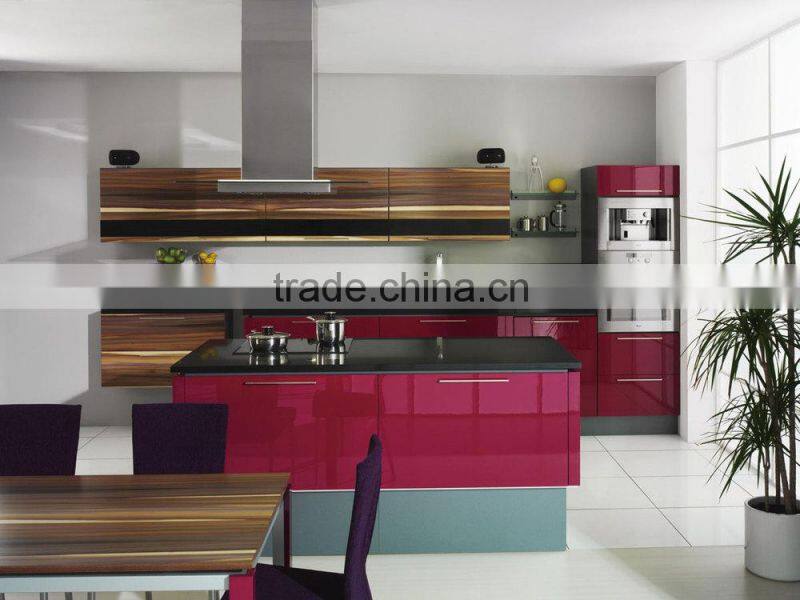 high gloss red kitchen cabinet for small Mini kitchens