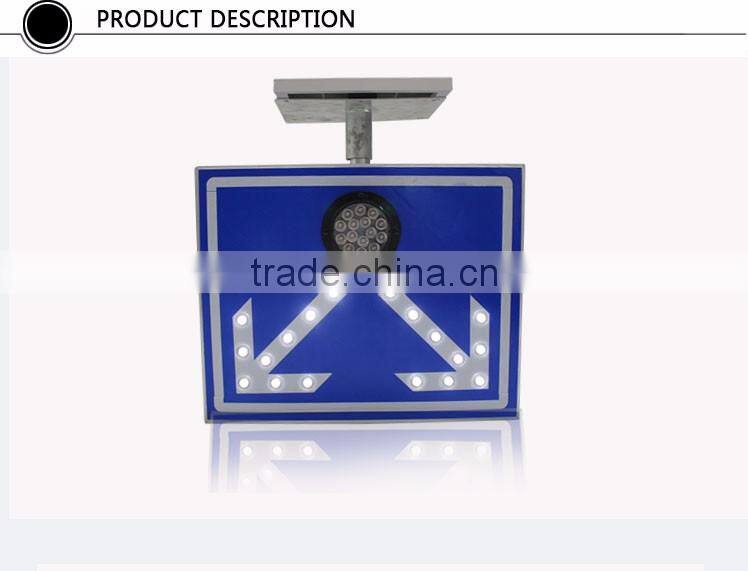 China Manufacturer Solar Powered Use Correct Lane Sign Board Road Safety Light