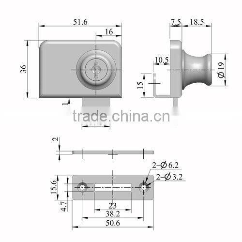 Double glass door lock