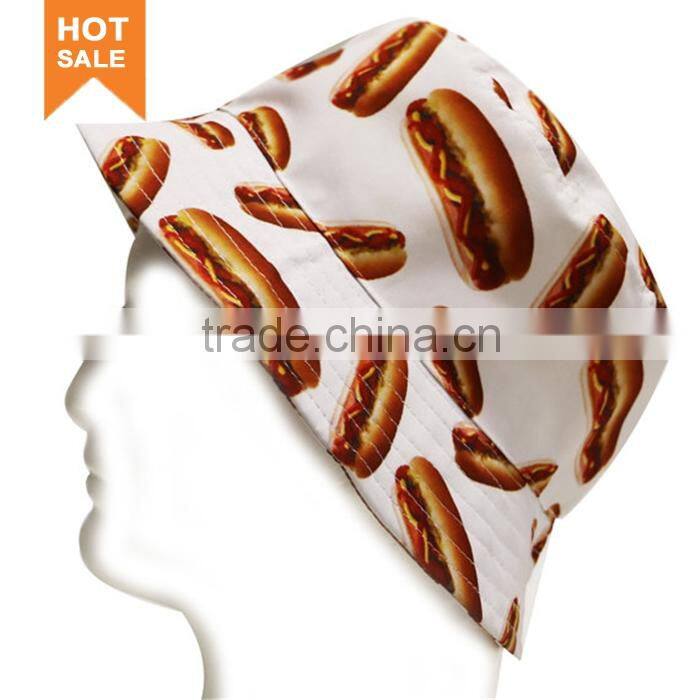 Fashion leaves print bucket hat allover