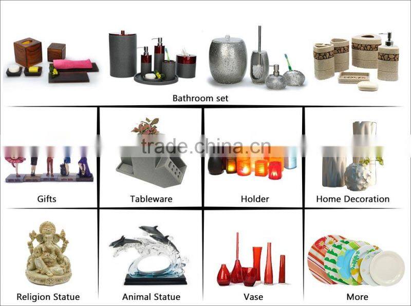 Top Grade Chrismas High Quality factory Cheap handmade Eco-friendly decorative polystone Brown bathroom accessories sets