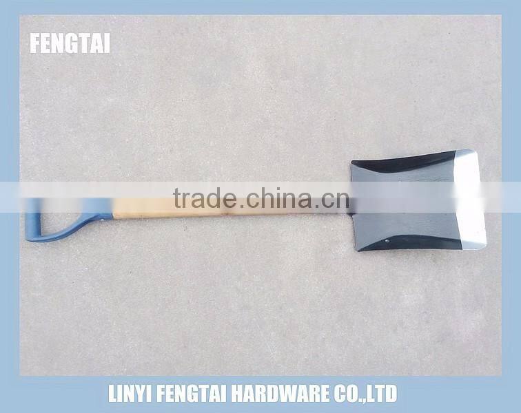 S503 Round Short Wooden Handle Steel Shovel