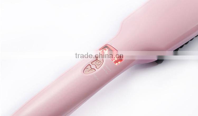 china beauty salon equipment PTC heating hair straightener comb brush