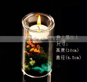 325ml holy empty round family glass CANDLESTICK tall candlestick