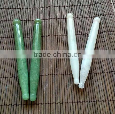 Chinese traditional medical natural jade aventurin rose quartz acupuncture massage stick