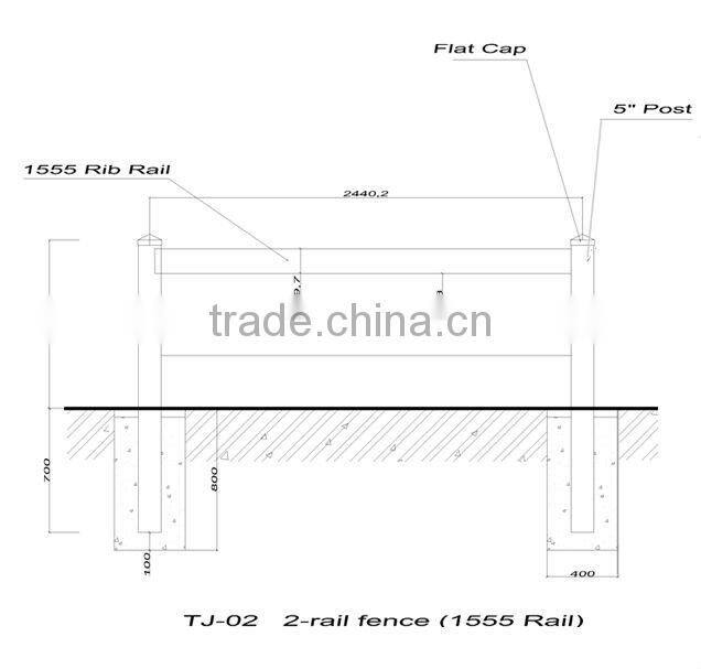 PVC post and rail fence