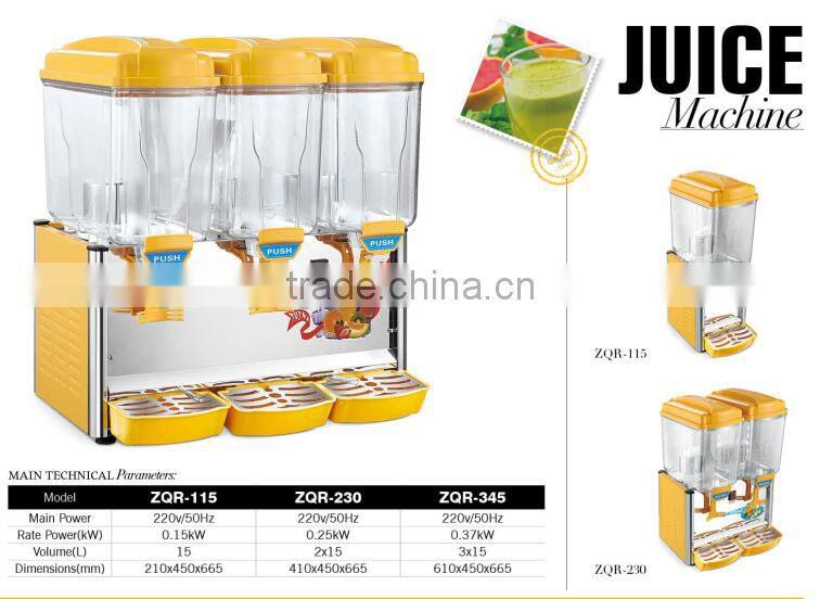 15L*3 Juice Liquid Dispensing Machine, Juice Dispenser(ZQR-345)