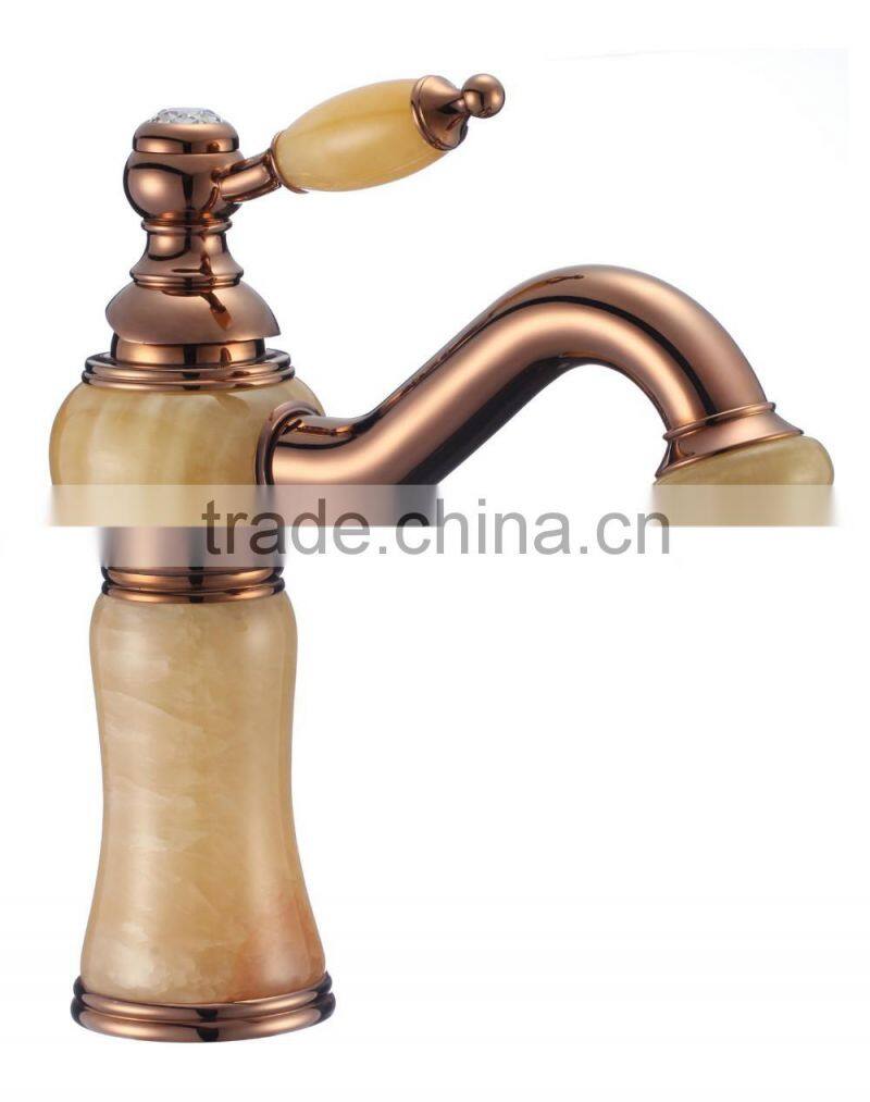vintage rose gold jade basin mixer