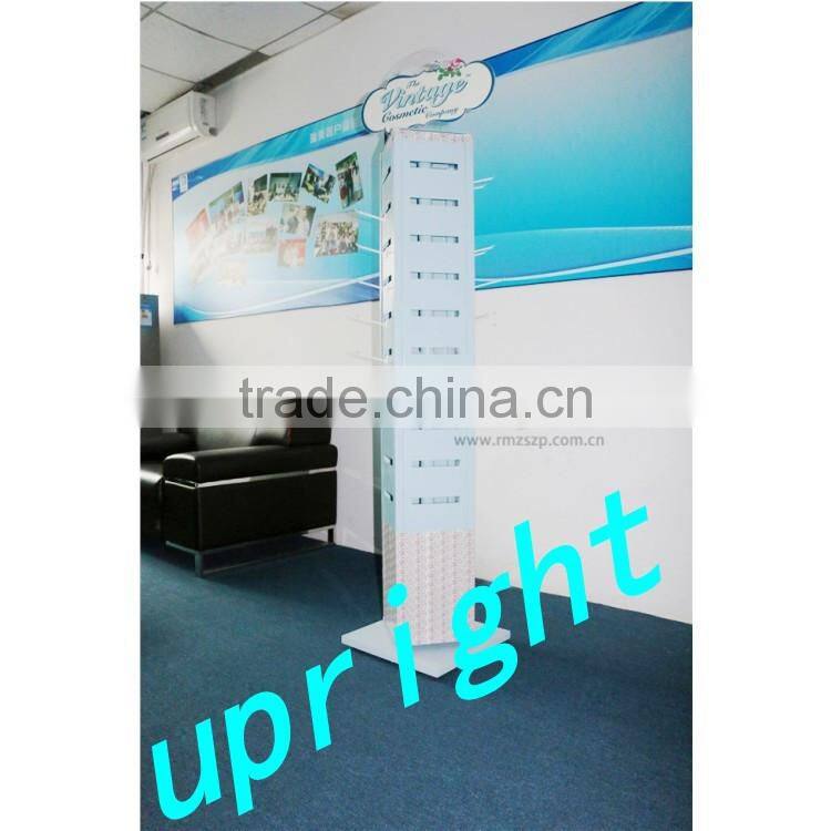 Upright heavy duty 10-tier metal through plate display rack