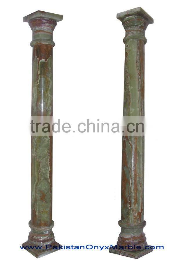 NATURAL GREEN ONYX COLUMNS PILLARS