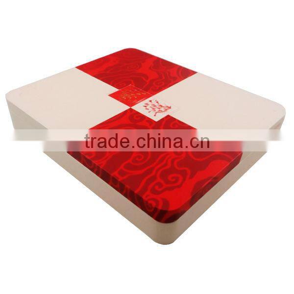 flat lid empty square packing tea tin can
